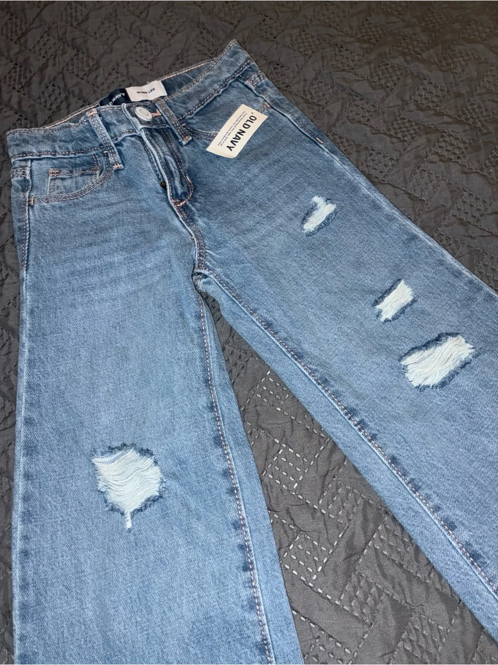 Old Navy Light Blue Denim Jeans with Contrast Stitching size 4 kids